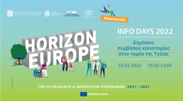 Διαδικτυακή εκδήλωση «Ορίζοντας Ευρώπη: Δημόσιες συμβάσεις καινοτομίας στον τομέα της Υγείας»